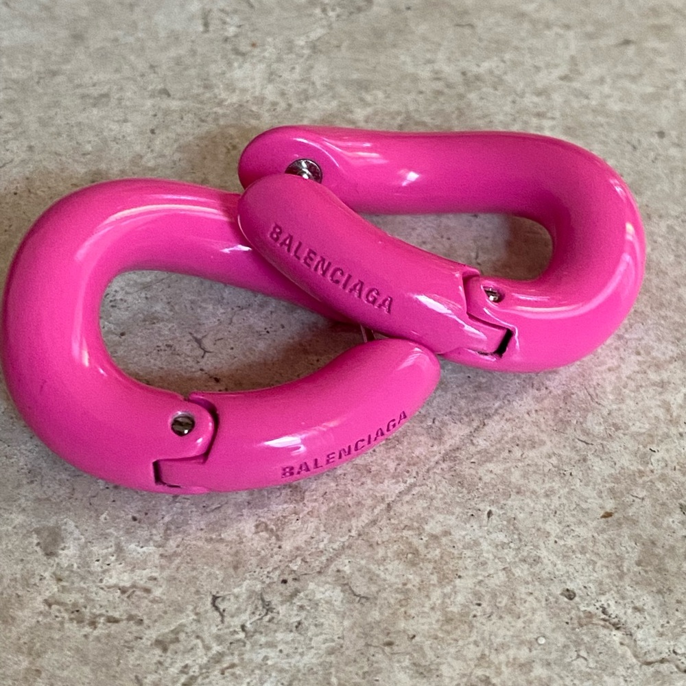SOLD!!!!! DO NOT PURCHASE!!! Balenciaga pink glossy loop earring